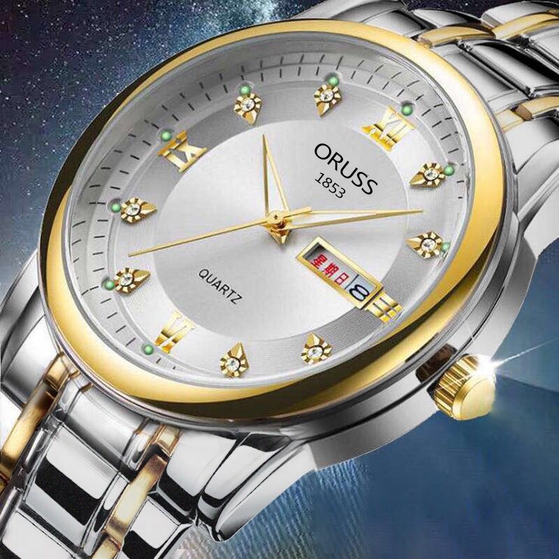 Đồng hồ nam chính hãng, đồng hồ đeo tay nam ORUSS dây kim loại, phong cách doanh nhân, cao cấp, sang trọng