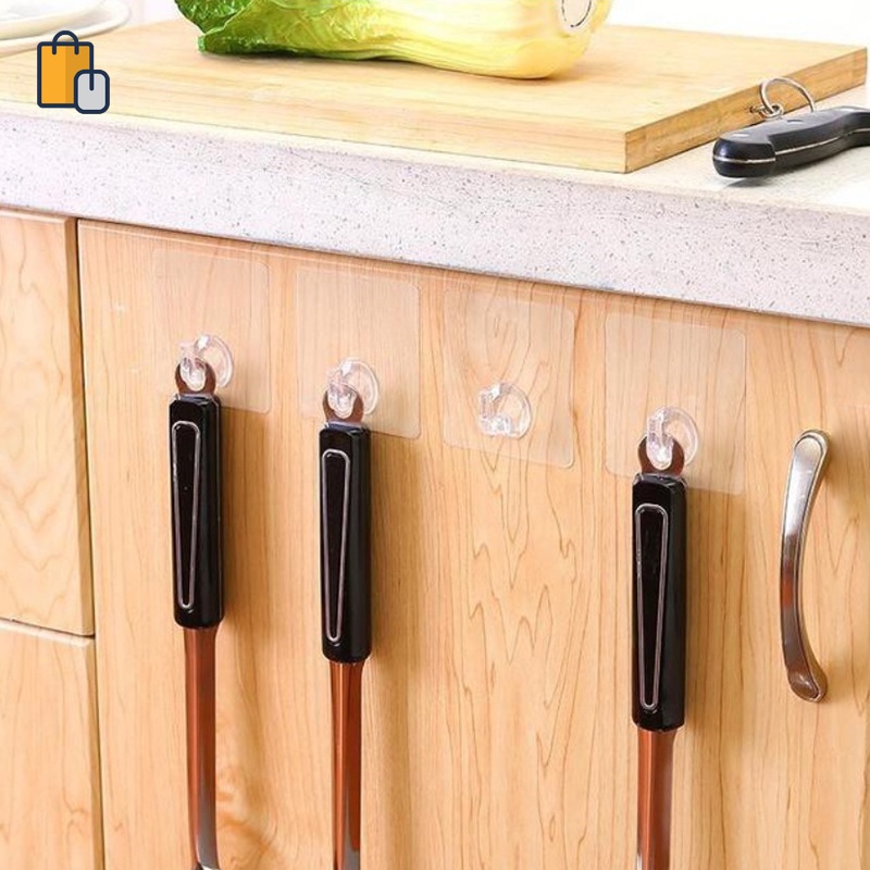 Móc dán tường trong suốt không dấu vết treo đồ dùng đa năng