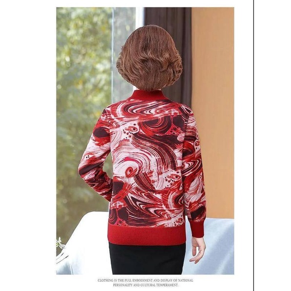 Áo thun tay dài plus size giữ ấm mùa đông cho phụ nữ trung niên