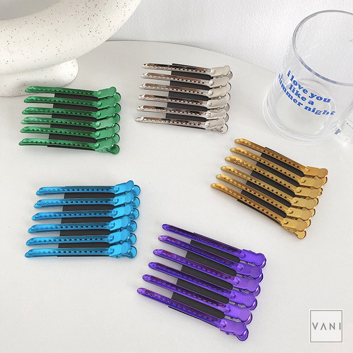 Set 6 Kẹp Tóc Mỏ Vịt Kim Loại Làm Phồng Chân Tóc, Phụ Kiện Makeup Trang Điểm - Vani Store [PKT00217]