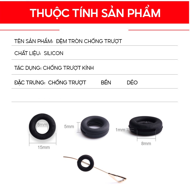 Đệm silicon tròn cài tai chống trượt gọng kính LILYEYEWEAR