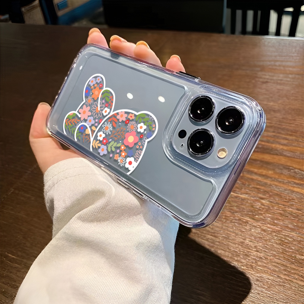 Ốp Điện Thoại Trong Suốt Hình Gấu Và Hoa Cho iphone 14 Pro Max Plus 13 11 12 7Plus X XR XS Max 7 8 SE 2020