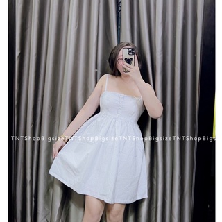 ĐẦM 2 DÂY NỮ PHỒNG DÁNG NGẮN [TNT SHOP BIGSIZE 60KG 90KG]