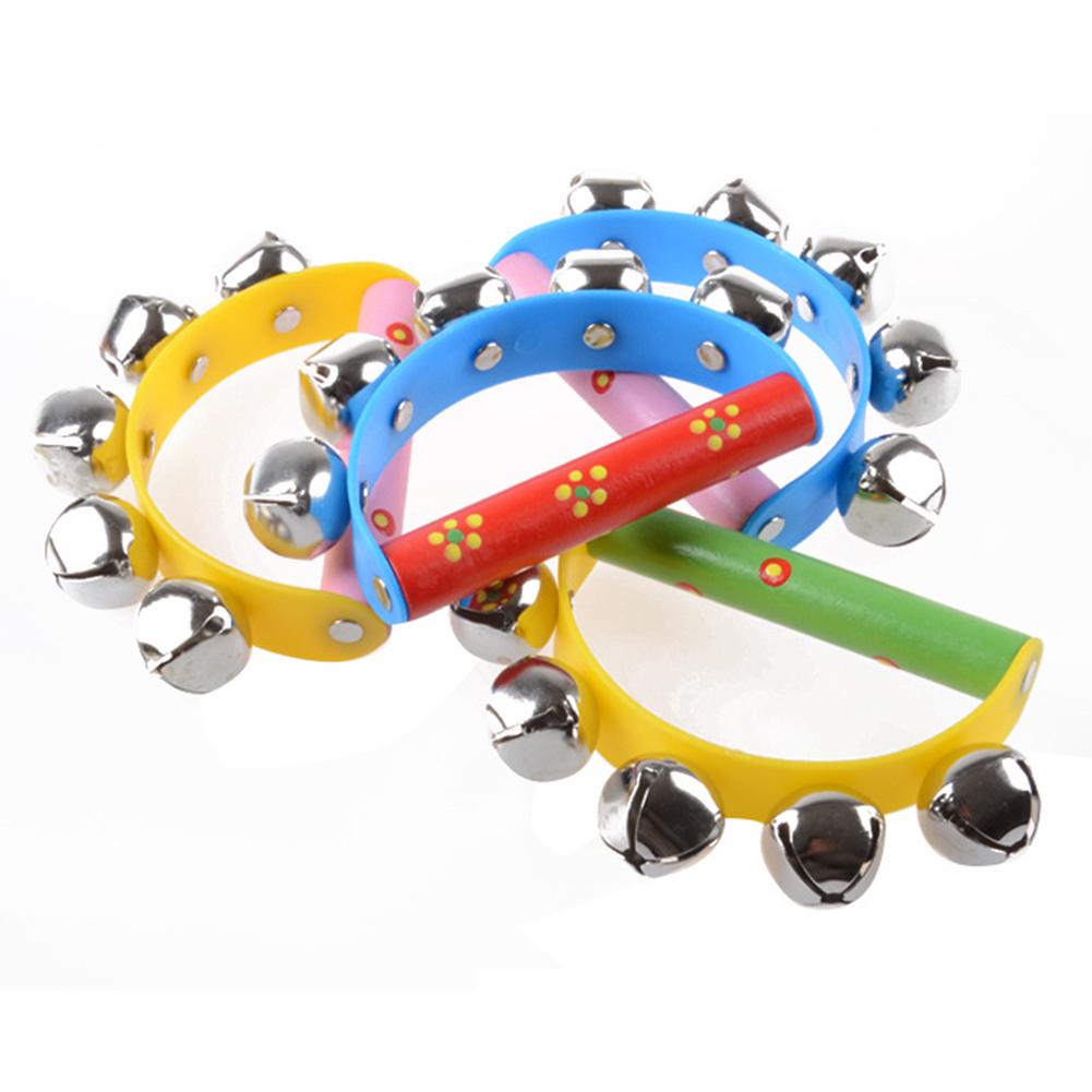 Little Hand Held Toy Tambourine Rattles Bell Metal Jingles Ball BabyMusical