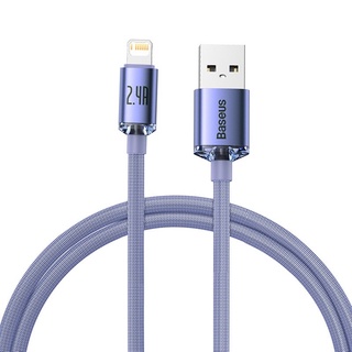 Cáp dữ liệu sạc nhanh baseus crystal shine usb to ip 2.4a