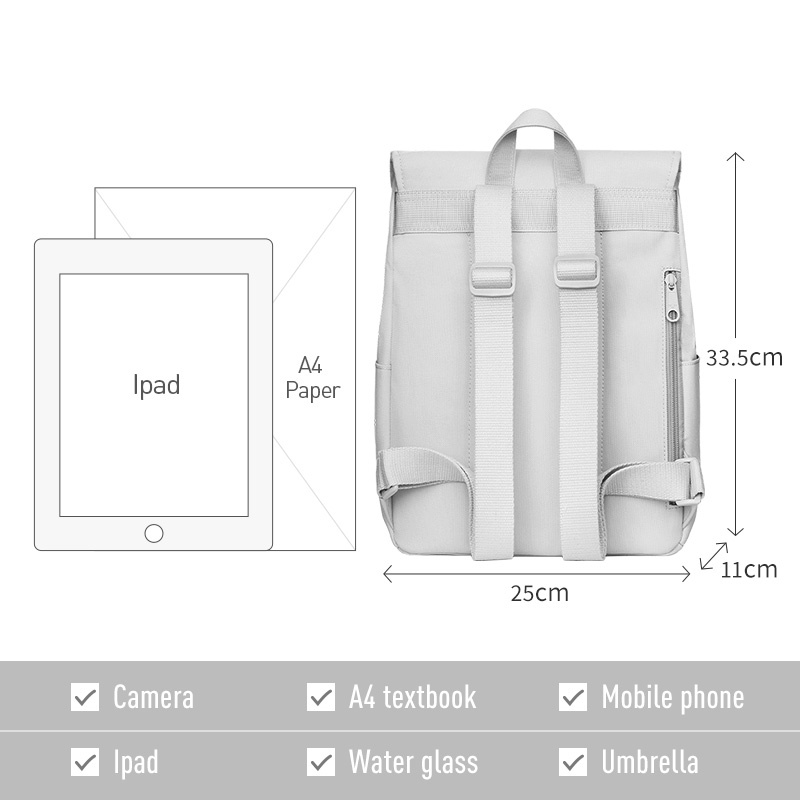 MAH YOUNG Ba lô máy tính xách tay phong cách Hàn Quốc cổ điển trẻ trung Túi đi học chống thấm nước giải trí - Nhỏ