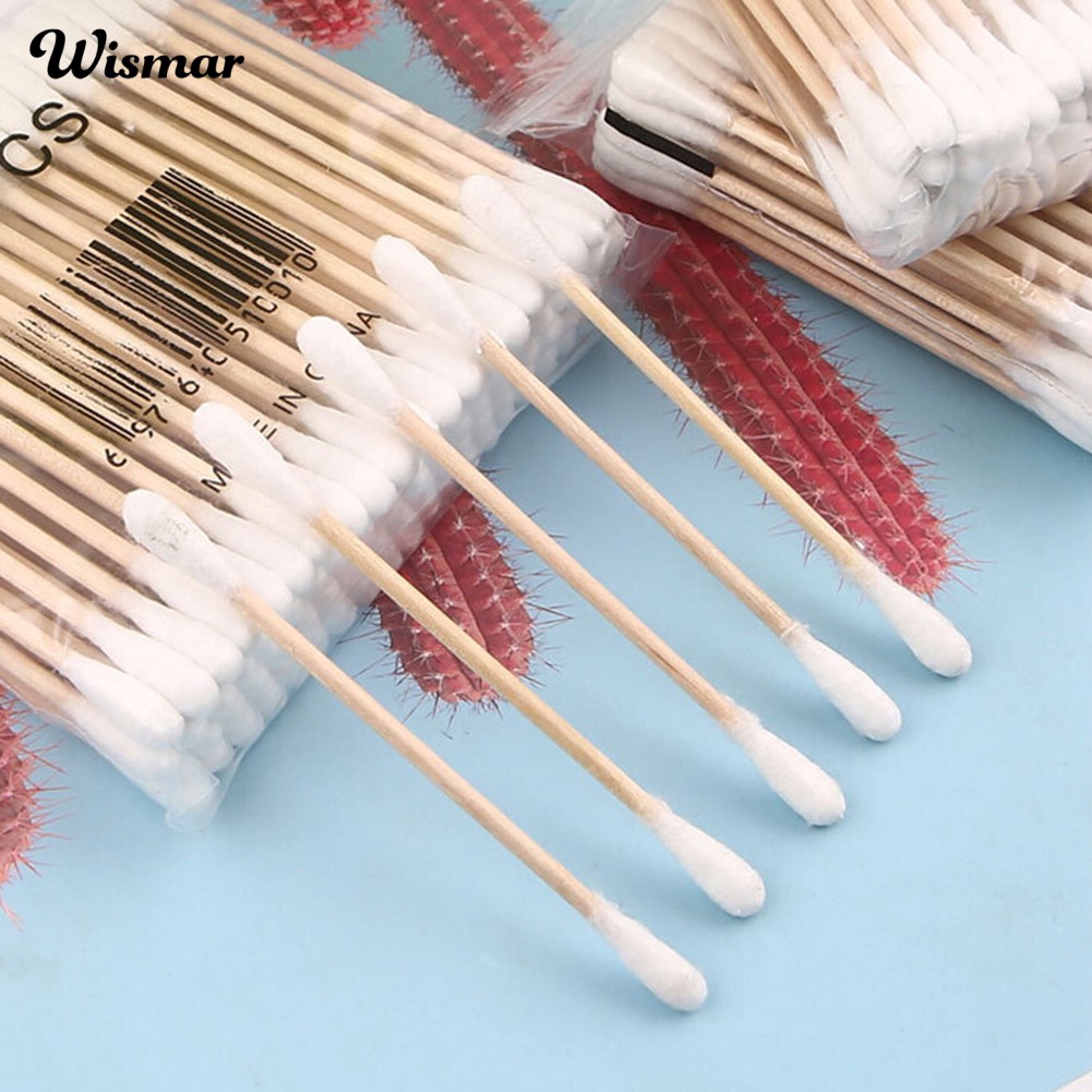 100 Tăm bông hai đầu bằng vải cotton để ráy tay trang điểm tiện lợi | BigBuy360 - bigbuy360.vn