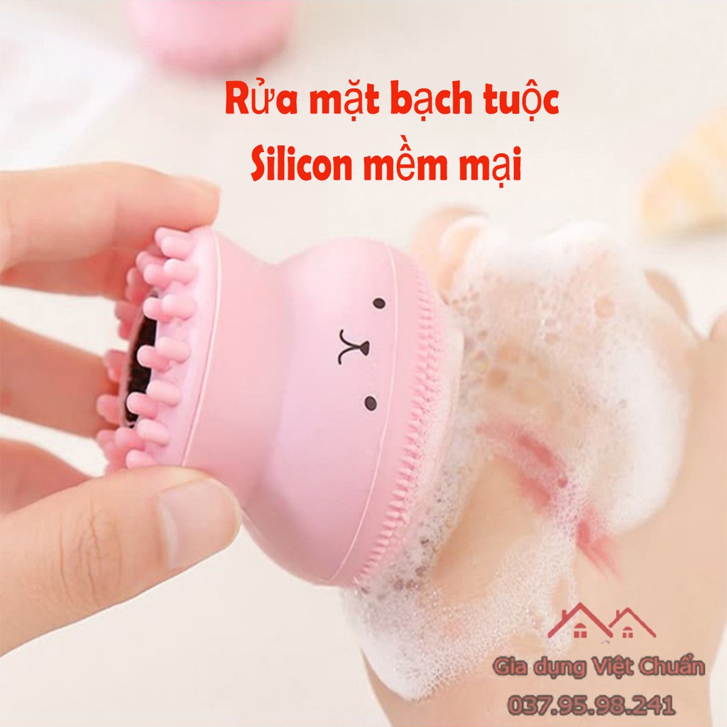 miếng rửa mặt silicon bạch tuộc hàn quốc dùng mềm dễ chịu cho da rửa cực sạch sk328