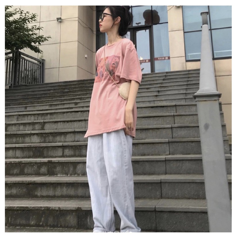 Áo Thun Nữ Ngắn Tay In Hình Hoạt Hình Phong Cách Hàn Quốc | BigBuy360 - bigbuy360.vn