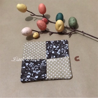 Lót ly handmade bằng vải cotton tông nâu