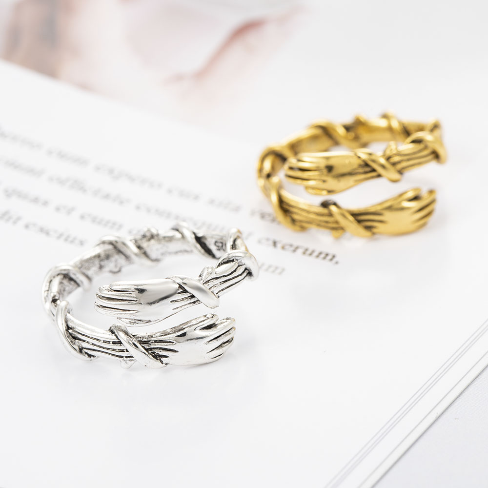 Nhẫn Đeo Tay Kim Loại Tạo Hình Bàn Tay Sáng Tạo