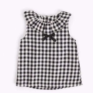 Set áo kẻ caro kèm chip cho bé