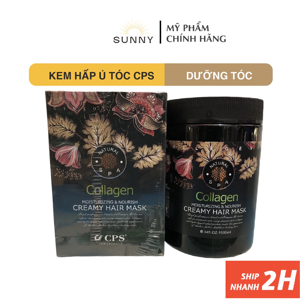 Kem Hấp Ủ Tóc siêu mượt Collagen CPS 1000ml phục hồi mái tóc hư tổn, chẻ ngọn