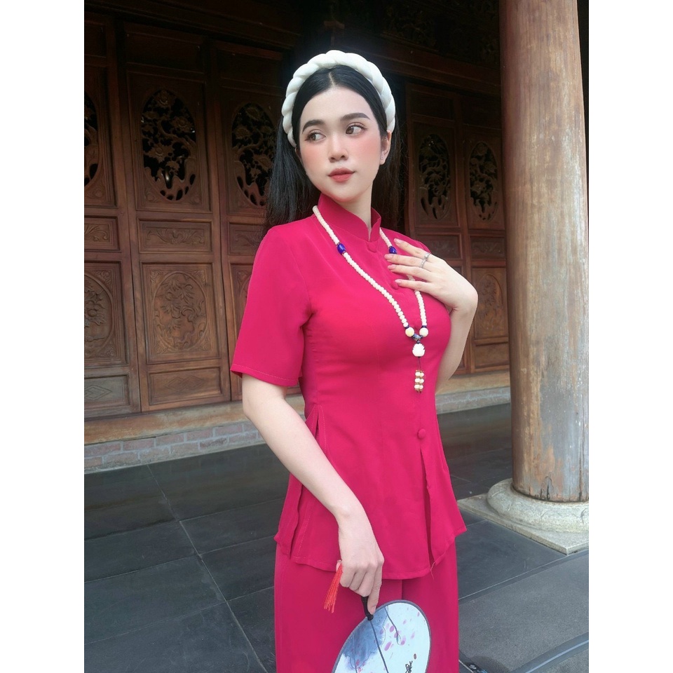 Đồ Lam Đi Chùa #Mẫu quý cô lụa phi yến# Quần Áo Nữ