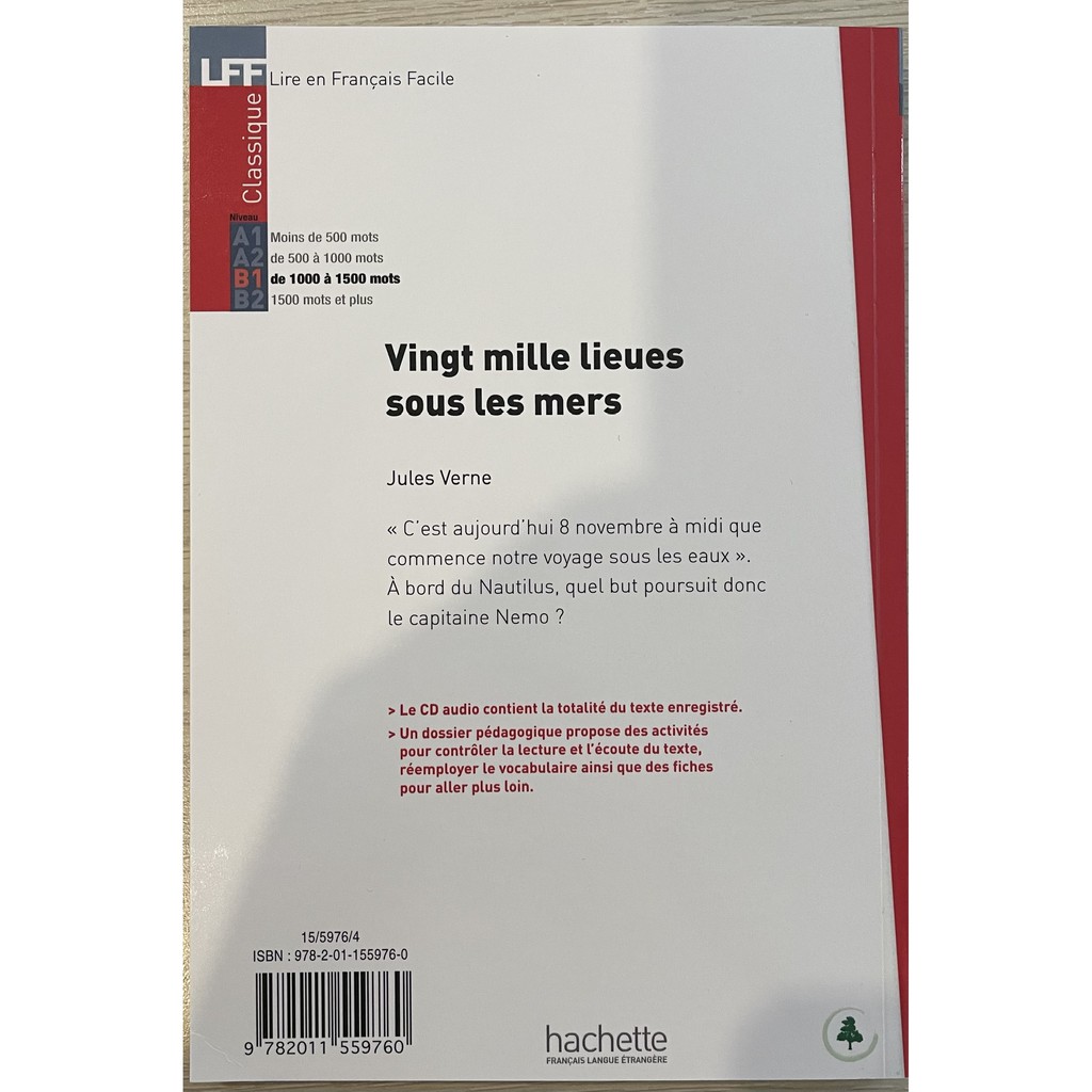 Sách luyện đọc tiếng Pháp : LFF B1 - Vingt mille lieues sous les mers - kèm CD, trình độ B1