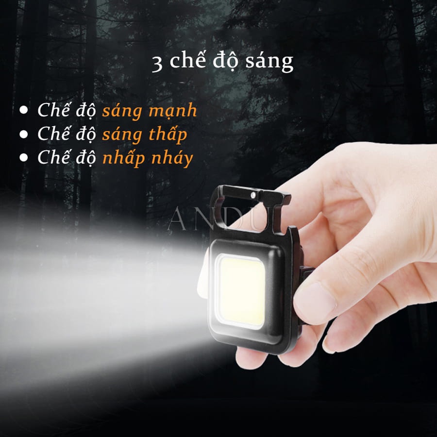 Móc Chìa Khoá Đèn Pin Đèn Led COB Mini Nam Châm Đa Năng Bỏ Túi Tiện Dụng Mang Theo Du Lịch Dã Ngoại