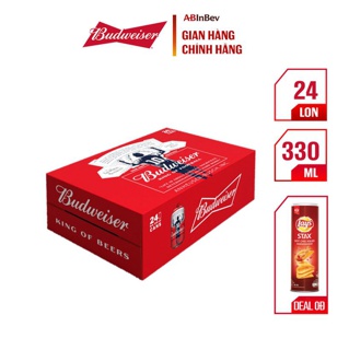 Thùng 24 lon bia Budweiser (330ml/lon) - Lon cao - Phiên bản Messi