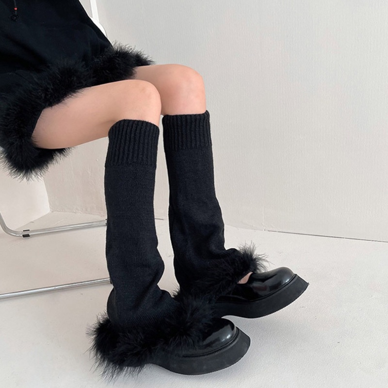 Tất Dệt Kim Dài Qua Gối Màu Sắc Đơn Giản Giữ Ấm Cho Nữ