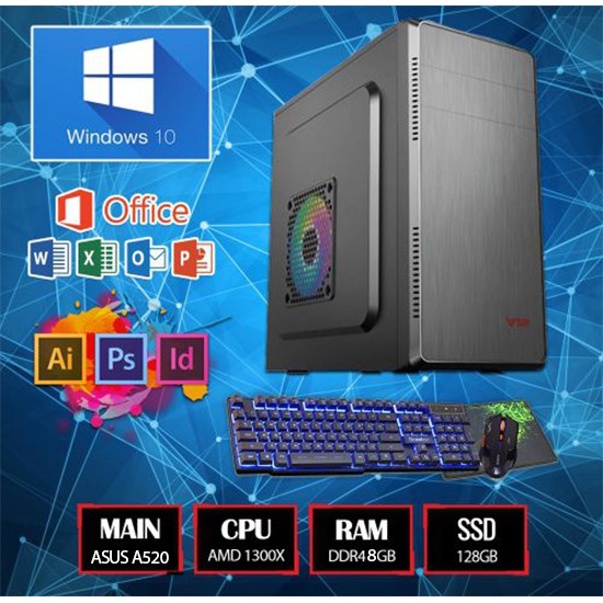 MÁY BỘ VĂN PHÒNG MSI A520 / RYZEN 3 1300X / RAM 8GB