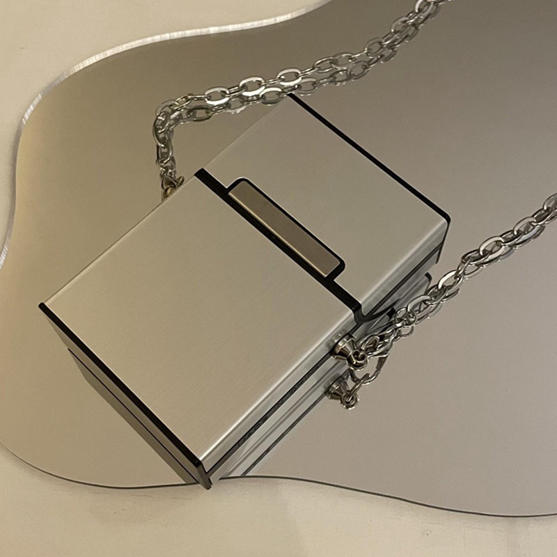 Túi Đeo Chéo Mini Đựng Thẻ/Tiền Bằng Kim Loại Màu Bạc Phong Cách Doanh Nhân Cho Nữ | BigBuy360 - bigbuy360.vn