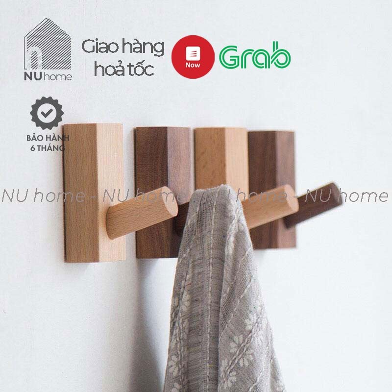 Móc gỗ treo đồ gắn tường phòng phong cách Hàn Quốc