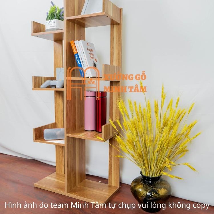 Kệ sách xương rồng gỗ MDF cao cấp, 8 ngăn , kích thước 120x50x20cm l Kệ sách gỗ hình cây chất liệu MDF có sẵn ốc vít