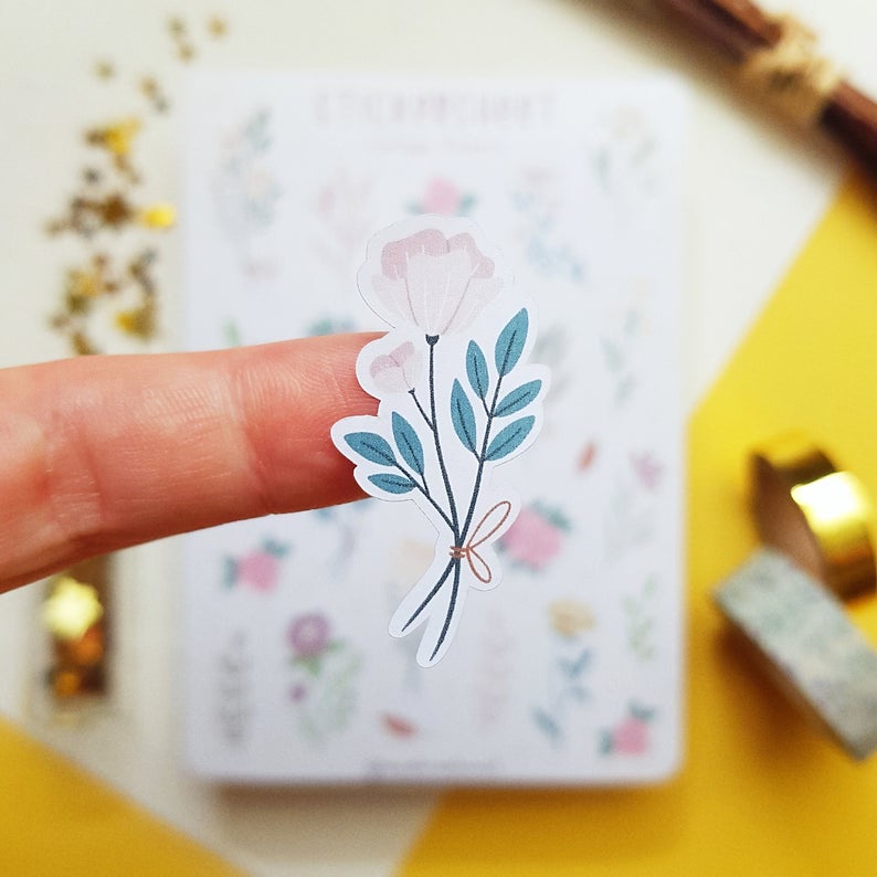 Sticker Trang Trí Sổ - Chủ Đề Hoa Lá - SS VINTAGE FLOWERS - Sổ Đựng Card - Trang Trí LOMO - Trang Trí TOPLOADER
