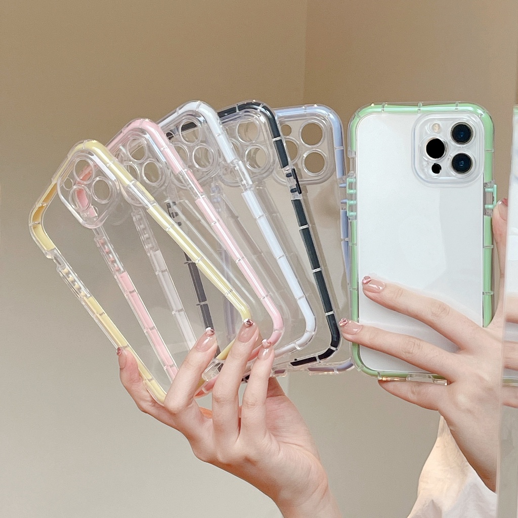 Ốp Điện Thoại silicone Mềm Trong Suốt Chống Sốc Màu neon Cho iphone 11 12 13 pro max 13pro xr xs