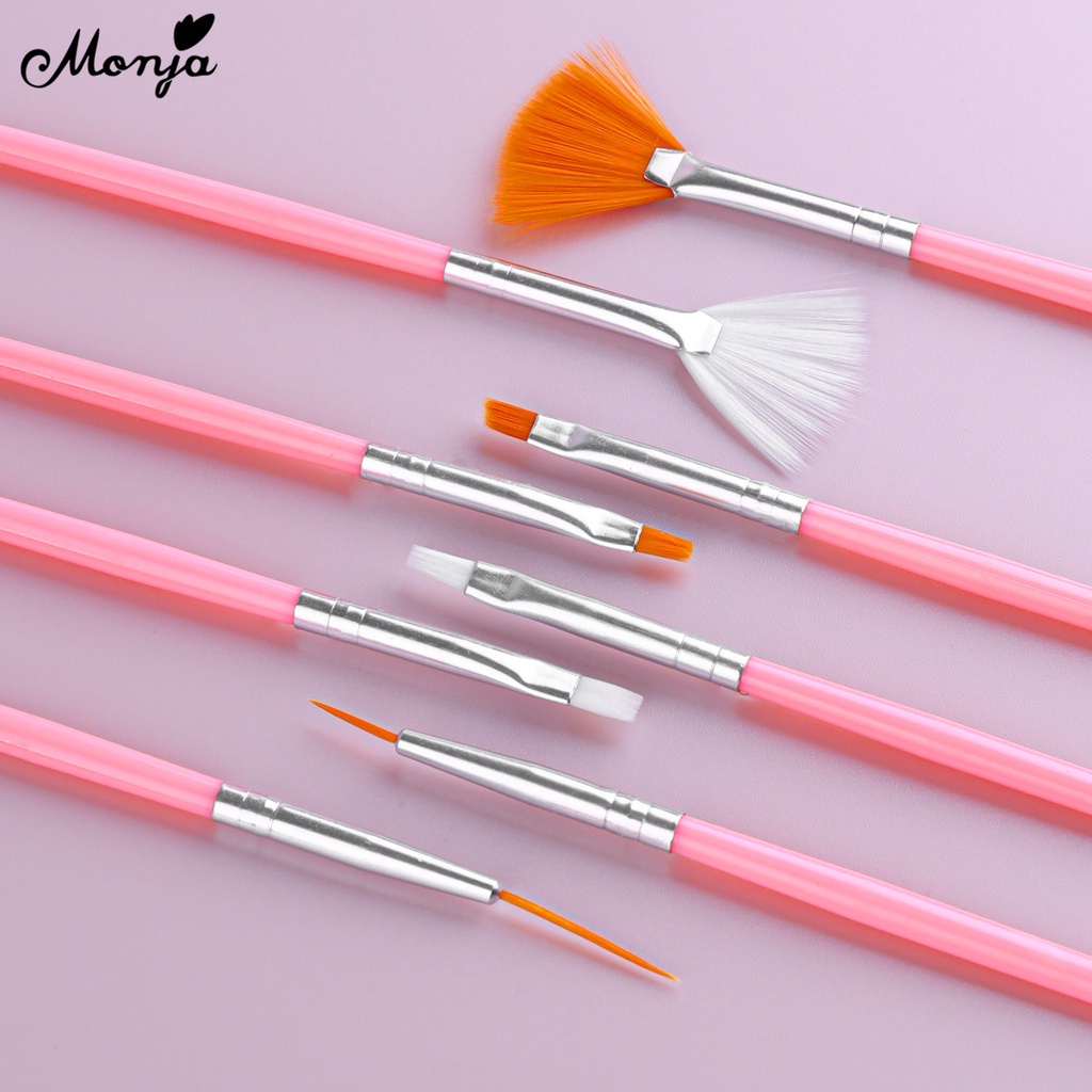 MONJA [Hàng mới về] Set 15 Cọ Vẽ Móng Tay Nghệ Thuật Chất Lượng Cao