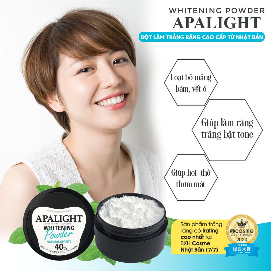 Combo 2 hộp apalight whitening power 26g - bột trắng răng nhật bản - ảnh sản phẩm 2