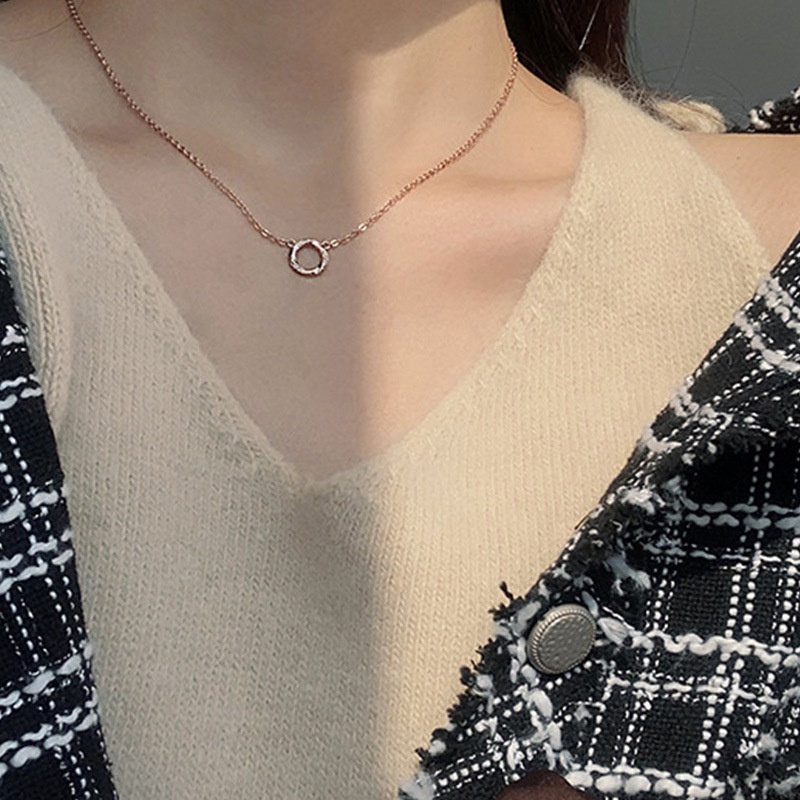 Dây Chuyền Mặt Nhẫn Đính Đá Thời Trang Cho Nữ