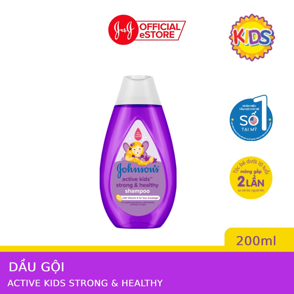 (GIFT) Dầu Gội Giúp Tóc Chắc Khỏe Cho Bé Gái Johnsons Baby Active Kids Strong Healthy Shampoo - Dung Tích 200ml