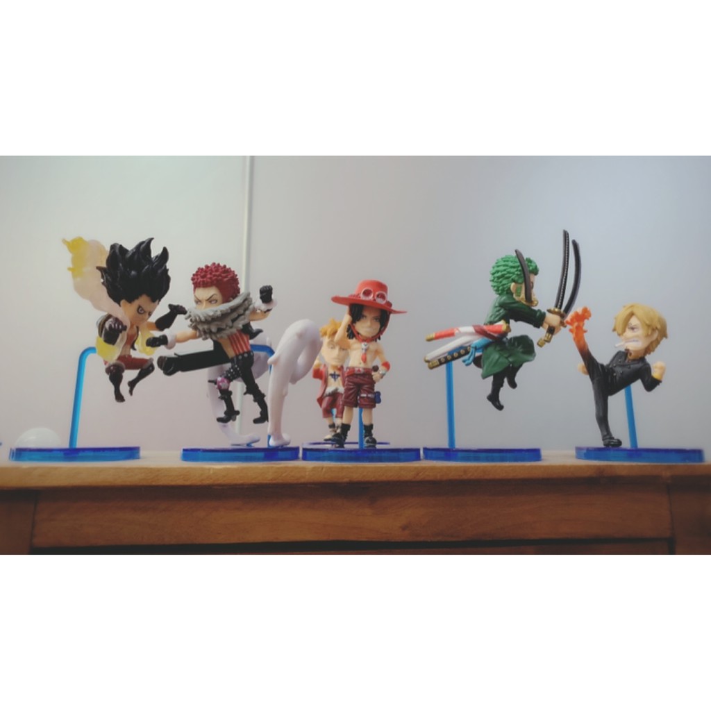 Bộ 6 mô hình Onepiece WCF chibi có luffy gear 4 snake man, katakuri, sanji, zoro, marco , ace