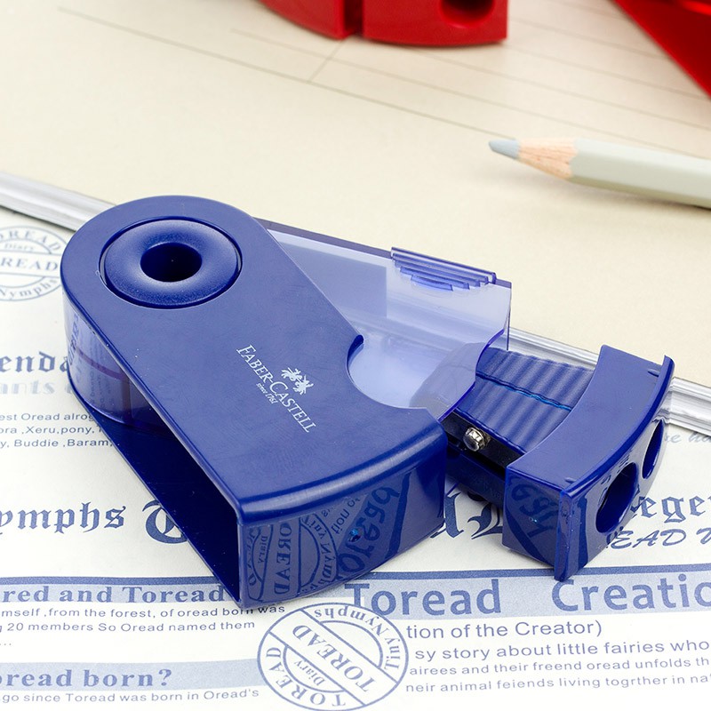 Seamiart_FABER CASTELL 1PC Push Pull Single/Double Hole Pencil Sharpener_Multifunctional School & Office stationery