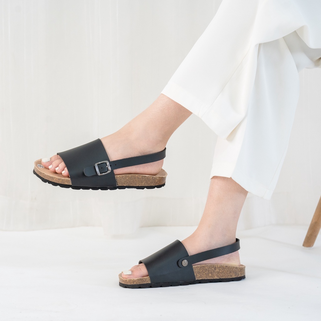( Mẫu Da Thật ) D22 - Sandal Đế Trấu BIOLINE Official Quai Da Bò Nguyên Tấm