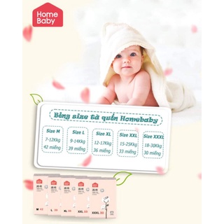 Tã Bỉm HOME BABY nội địa Trung dán/quần L39/XL36/XXL33
