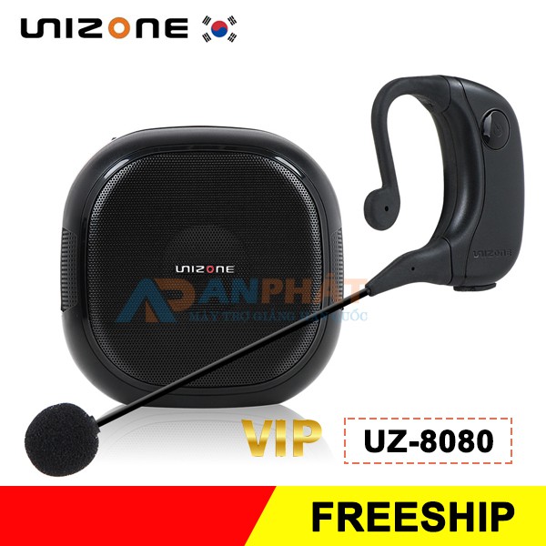 MÁY TRỢ GIẢNG UNIZONE 8080 MADE IN KOREA CHÍNH HÃNG, CÔNG SUẤT 36W, MICRO HẠT GẠO ĐEO 1 BÊN TAI, ÂM THANH TRONG KO HÚ