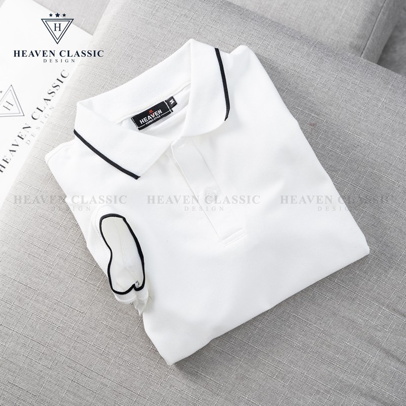 Áo polo nam viền màu trắng hàng may kĩ cao cấp,vải cotton mềm mịn