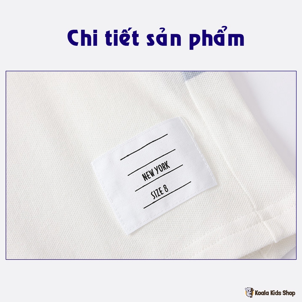 Áo POLO cotton co giãn bé trai WELLKIDS Áo cộc tay đơn giản có cổ trẻ em từ 2-7 tuổi