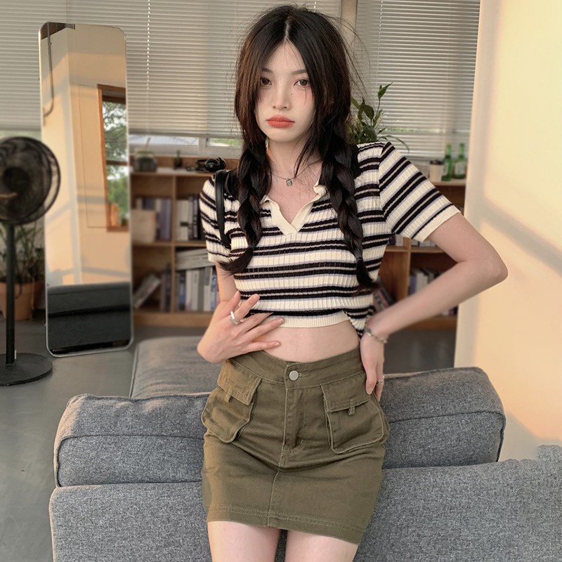 Chân Váy Ngắn Mỏng Ôm Hông Màu Sắc Trơn Phong Cách Hàn Quốc Quyến Rũ Dành Cho Nữ