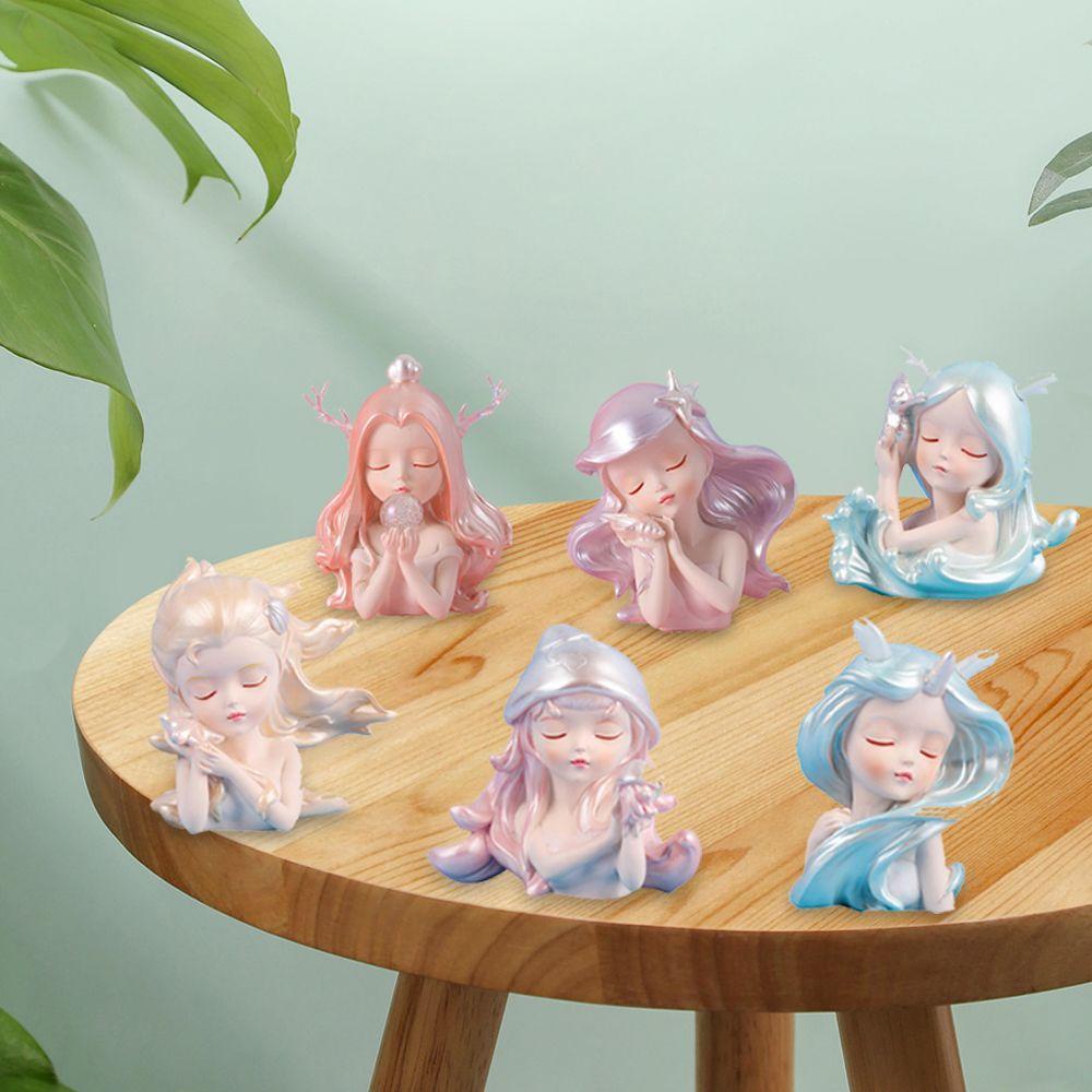 Đồ trang trí Cô Gái Đại Dương Bằng Nhựa Resin Sáng Tạo Để Bàn Trang Trí