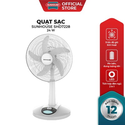 Quạt sạc SUNHOUSE SHD7228