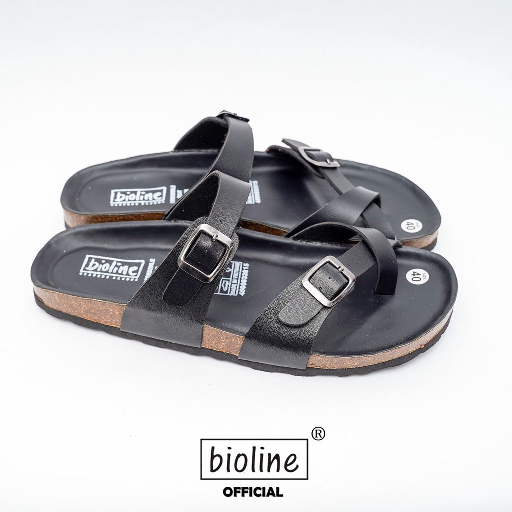 DK06 - Dép Đế Trấu BIOLINE Official Quai Da Bò Đan Chéo Xỏ Ngón