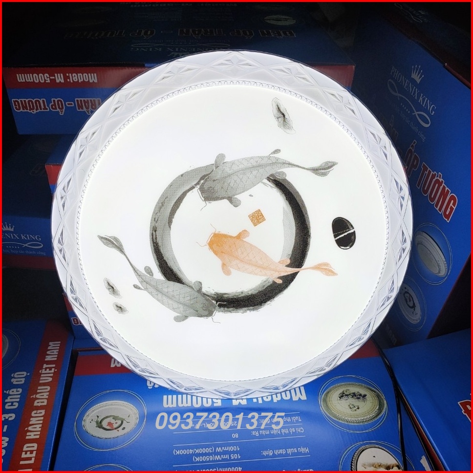 Đèn ốp Trần Led Ánh Sáng 3 màu,Rộng D500 Công Xuất 36w Trang Trí Phòng Khách,Phòng Ngủ_Bảo Hành 2 Năm