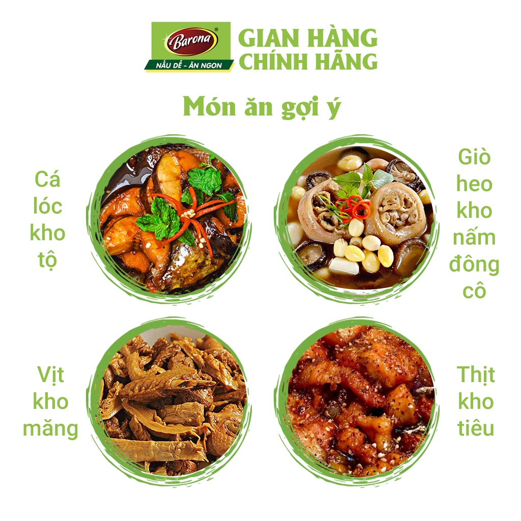 Combo 1 hộp  Gia Vị Cá/ Thịt Kho Barona 80g ướp ngon chuẩn vị không cần nêm nếm