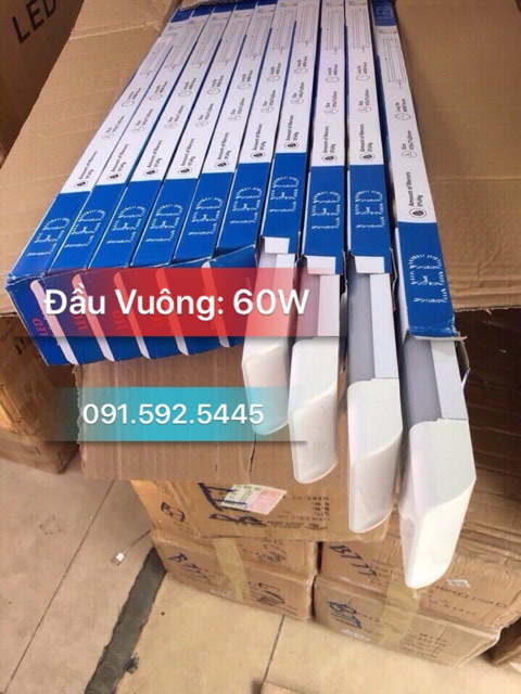 Đèn Tuýt Led Bán Nguyệt 1.2m Đầu Vuông 60W(Đủ Công Suất) Siêu Sáng Led COB, Chuẩn 3 Hàng Led