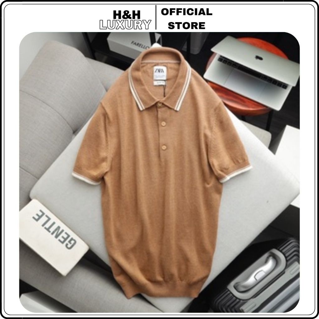 Áo len cộc tay, áo len có cổ chất liệu len lông cừu merino mềm mịn, nhẹ, thoáng- H&H LUXURY