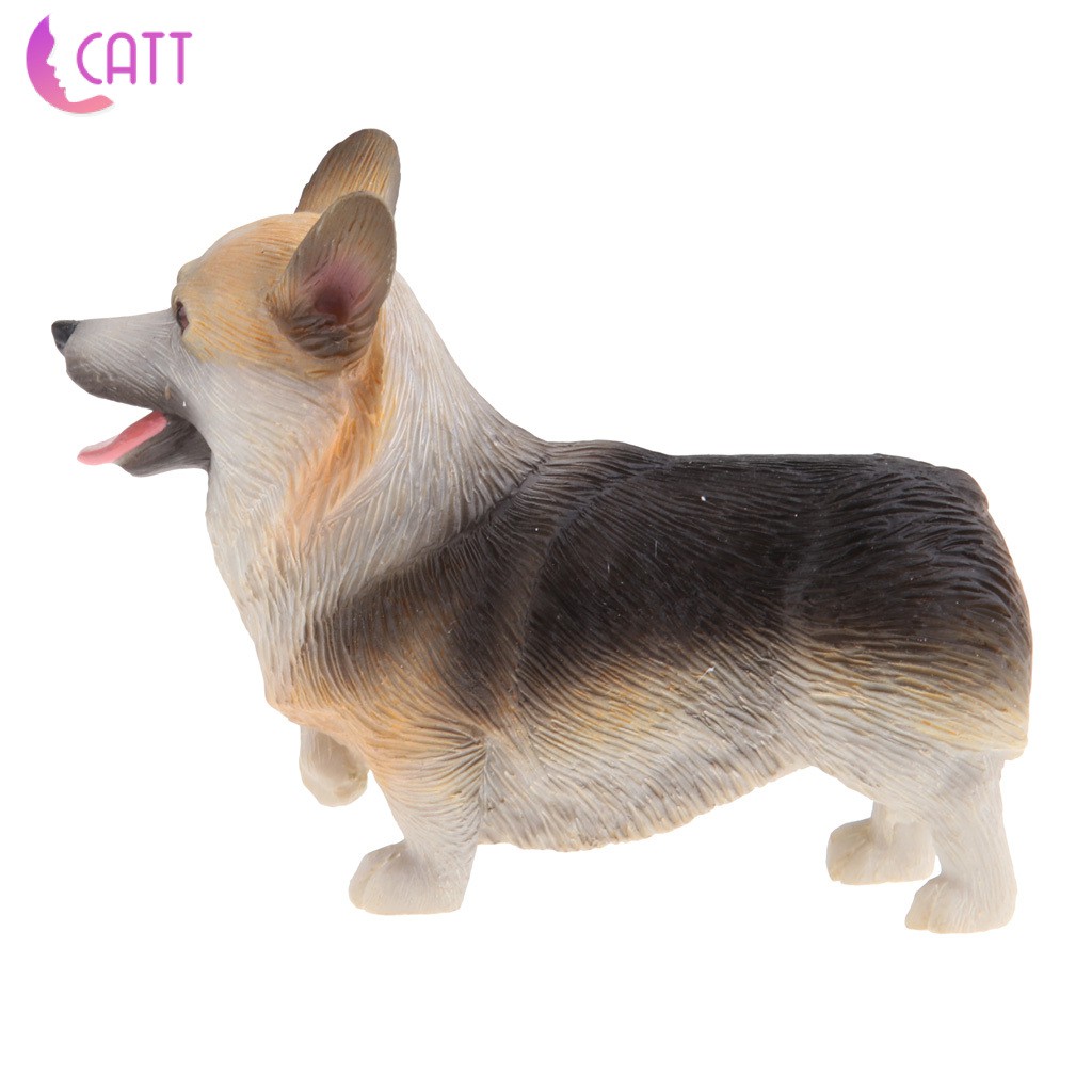 Mô Hình Chú Chó Corgi Màu Đen Bằng Nhựa Resin Sinh Động Trang Trí Nhà Cửa [Dadada1]