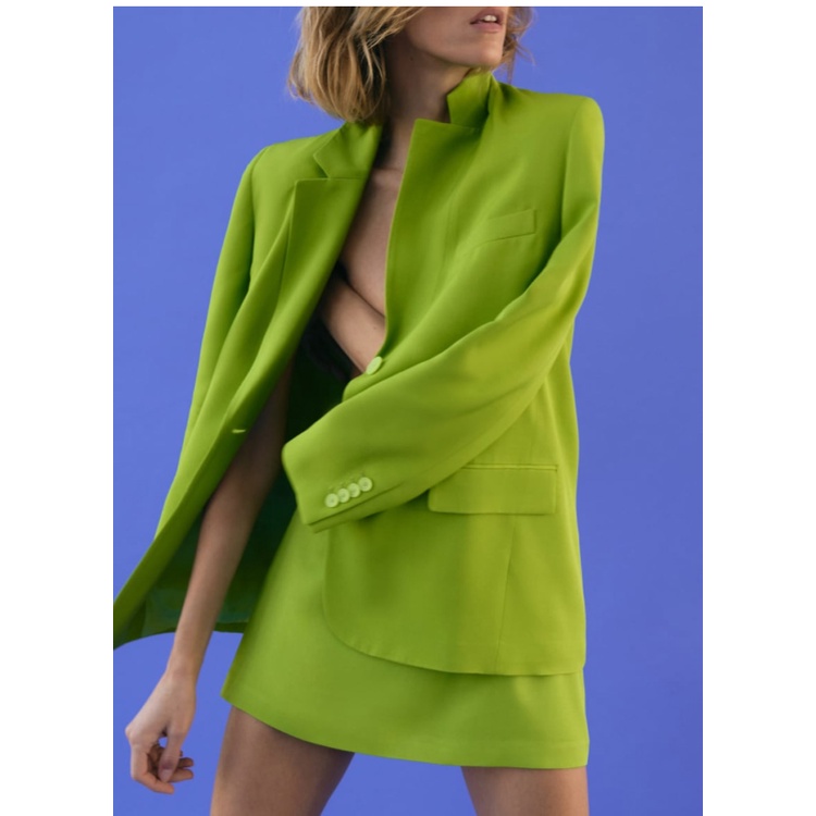 Bộ Áo Vest Tay Dài + Chân Váy Lưng Cao Hiệu Zara Thời Trang Mùa Hè Năng Động3169816 2221816