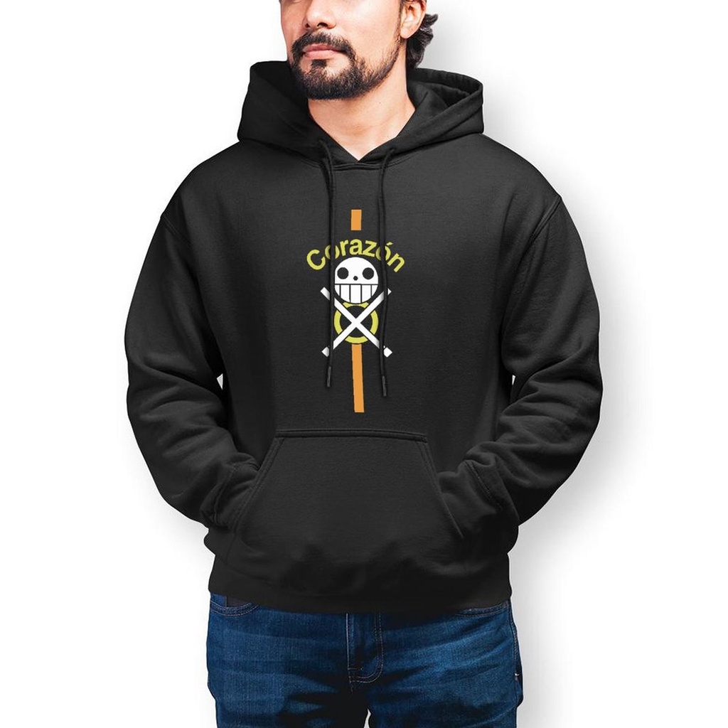 Bandai Áo Khoác Hoodie Chui Đầu Dáng Dài Rộng Bằng Cotton Màu Nâu Phong Cách Manga One Piece Trafalgar Law Coraz N Pirates